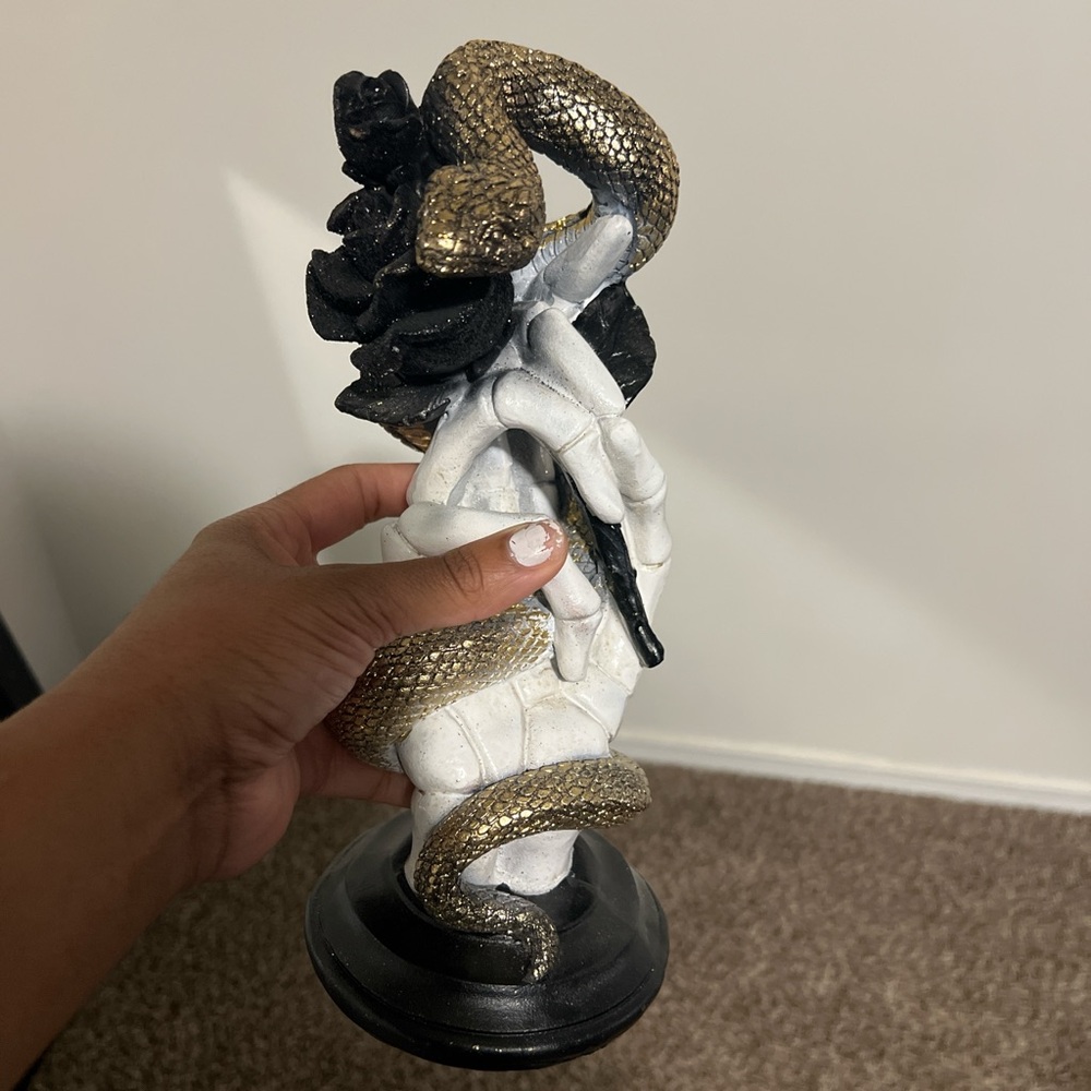 Gold and Black Snake Sculpture